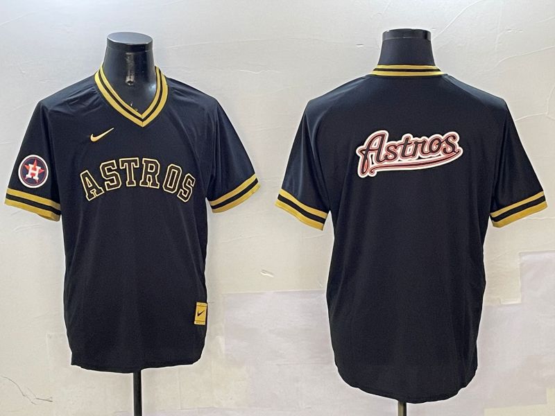 Men Houston Astros Blank Black Gold Game 2025 Nike MLB Jersey style 11